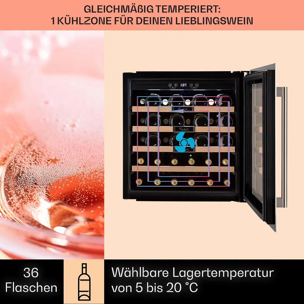 Винный холодильник встроенный Klarstein Vinsider 36 Uno (10041288) - фото 3