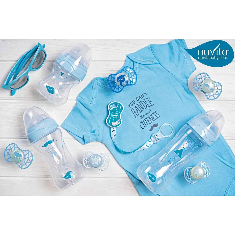 Пустышка Nuvita 7064 Air55 Cool ортодонтическая 0m+звезда голубая NV7064BS - фото 7