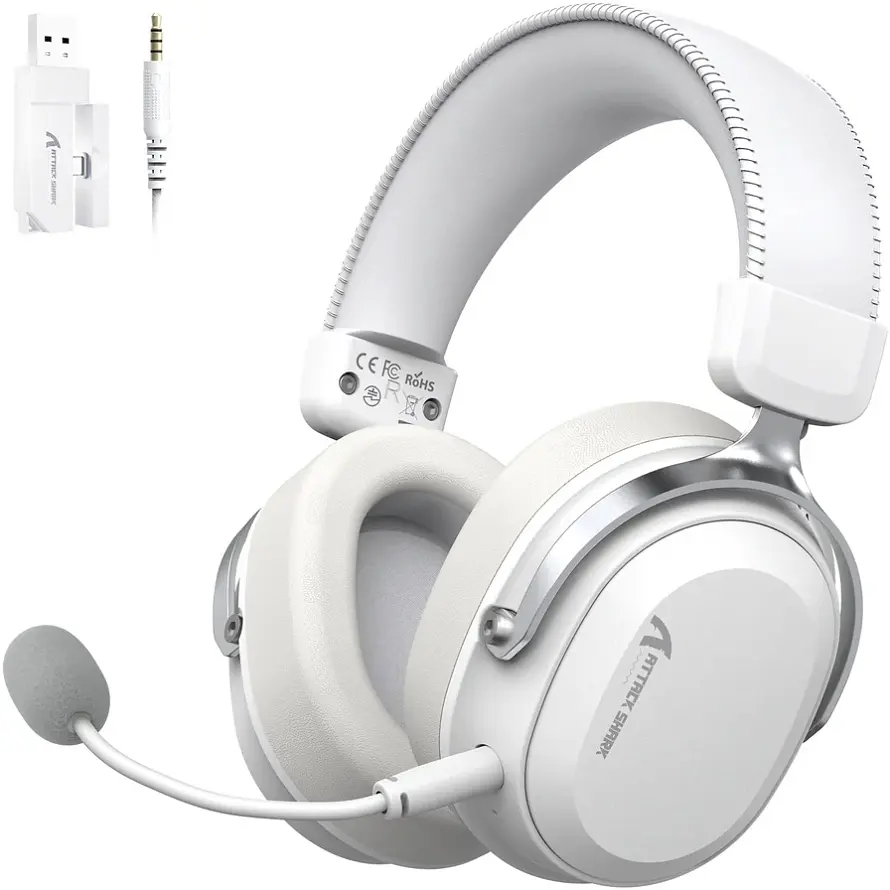 Ігрова гарнітура Attack Shark L30PRO Wireless, 2.4GHz/Bluetooth/3.5mm AUX/AUX-to-Type-C, White - фото 2