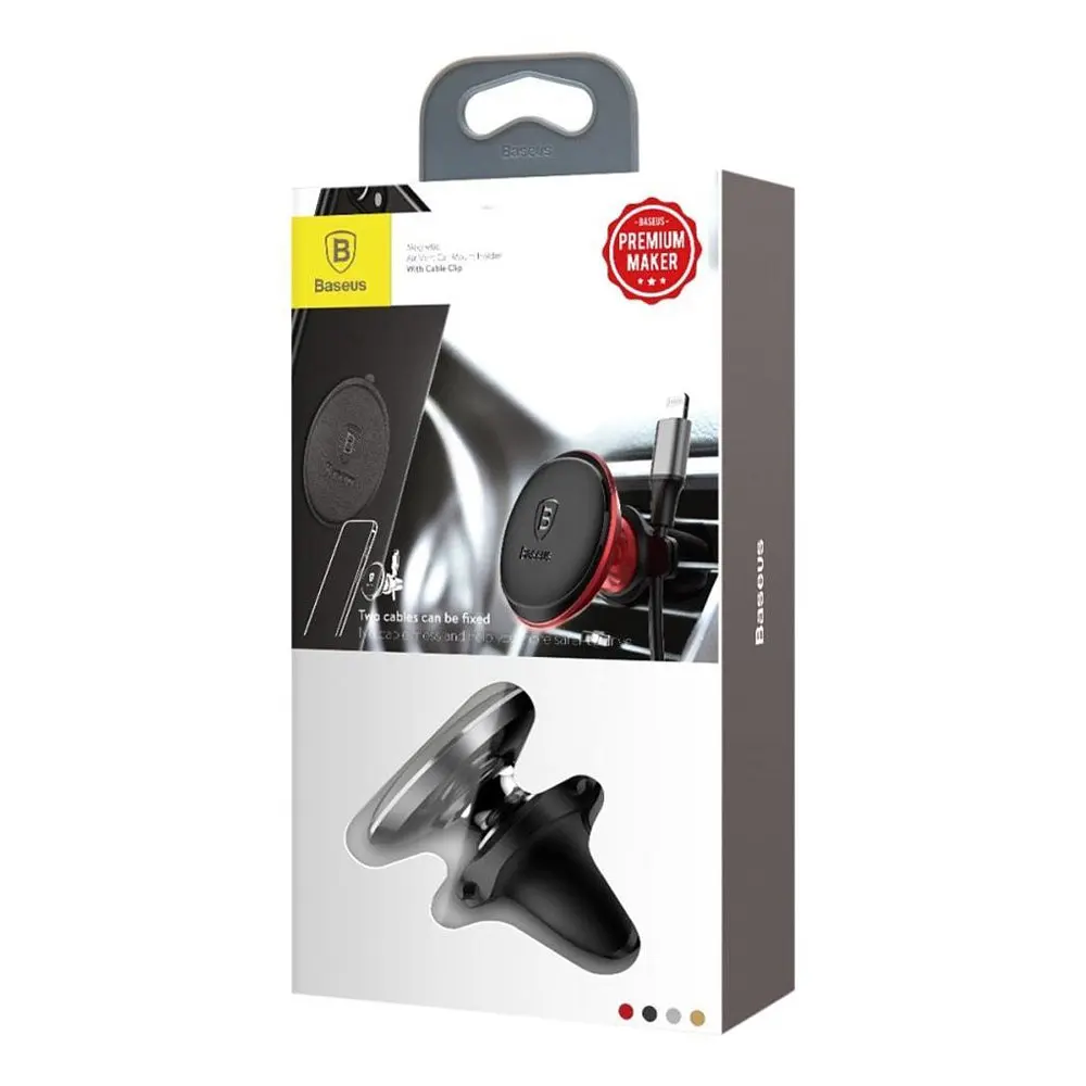 Магнітний автотримач для телефону Baseus Magnetic Air Vent Car Mount SUGX-A01 Чорний (5485400701) - фото 8