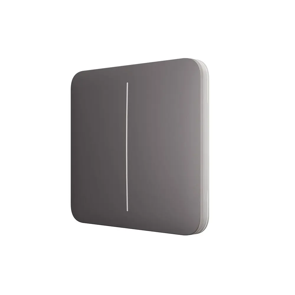 Розумний двоклавішний прохідний вимикач Ajax LightSwitch (2-gang/2-way) Jeweller (grey/сірий) (26-00408) - фото 3