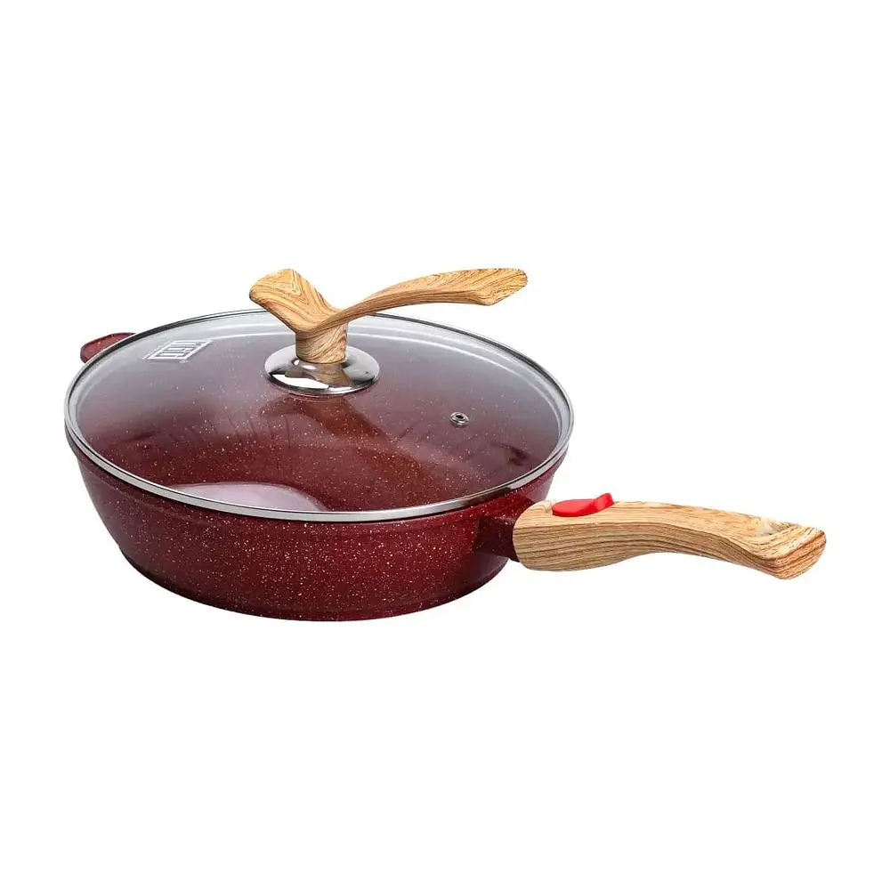 Сковорода універсальна MGC алюмінієва 26 см зі знімною ручкою, червоний MGC HP-4-464R - фото 3