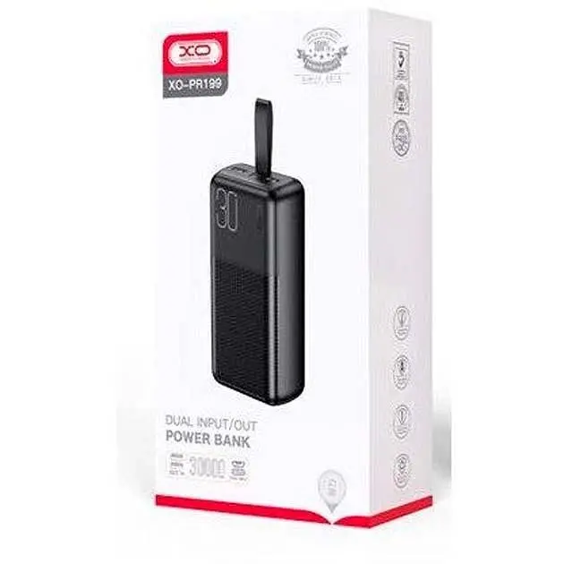 Внешняя батарея XO PR199 Light Display 30000 mAh Power Bank черный - фото 2