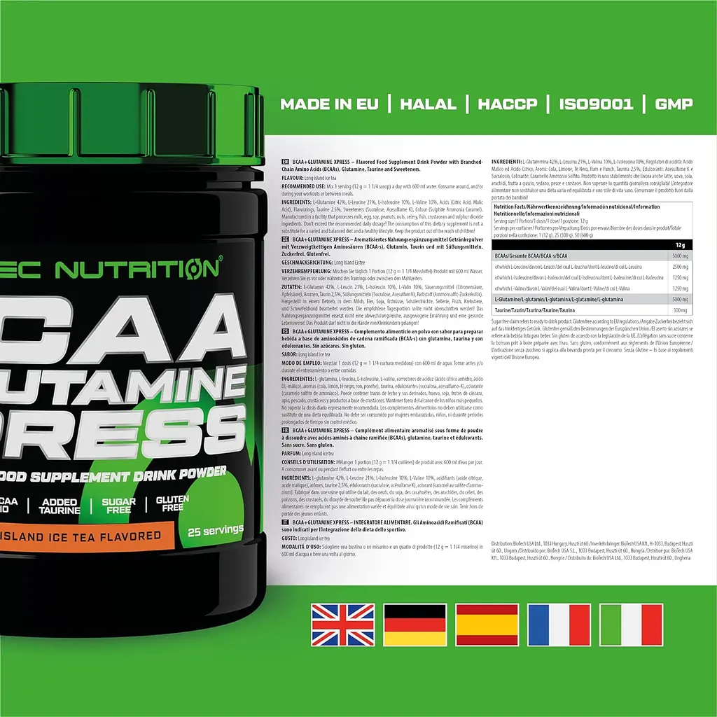 Амінокислоти Scitec Nutrition BCAA+Glutamine Xpress Long Island Ice Tea 300 г - фото 2