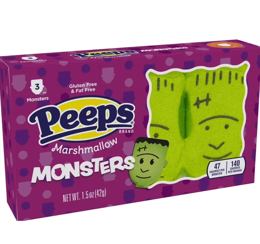 Маршмеллоу Peeps Marshmallow Candy Halloween Green Frankenstein Monster 3шт, 42г - фото 5