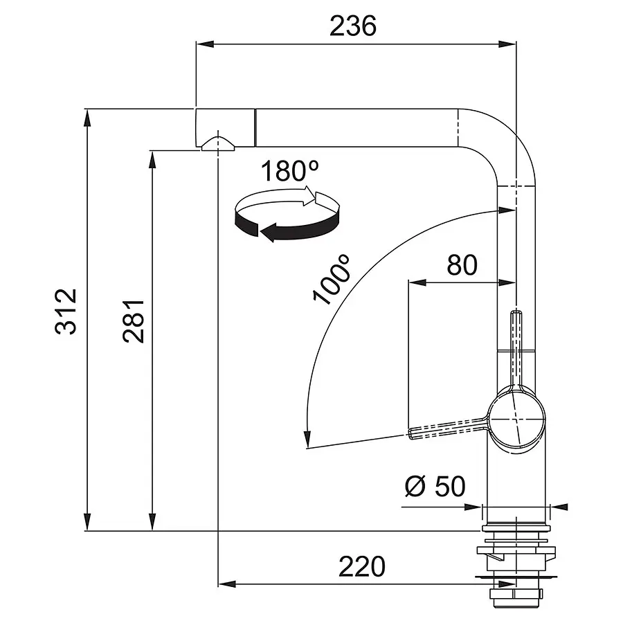 Смеситель для кухни Franke Active L (115.0653.377) Сахара - фото 2