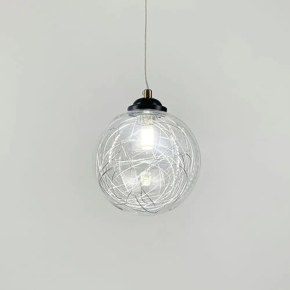 Підвіс Transparent Bubbles з плафоном з металевою хромованою ниткою Line.F 371/1 - фото 3