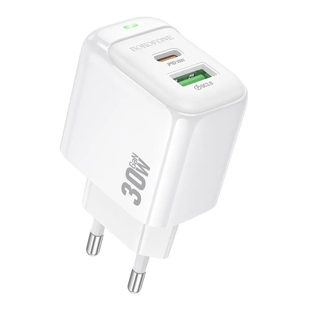Зарядний комплект Borofone BAS45A 1USB/1Type-C PD30W/QC3.0 Type-C to Lightning 1 м White (35141_3345034) - фото 2
