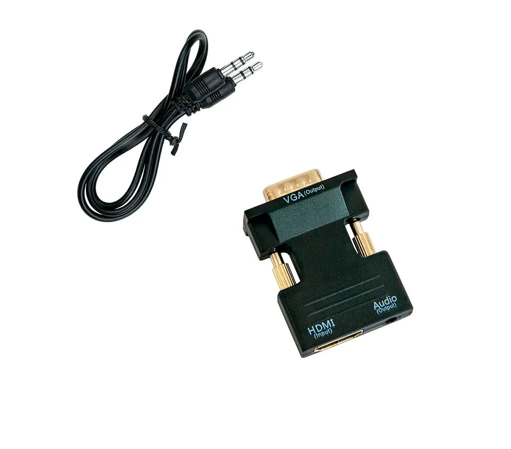 Перехідник з hdmi на vga з аудіо 5х3.5 см конвертер hdmi vga чорний