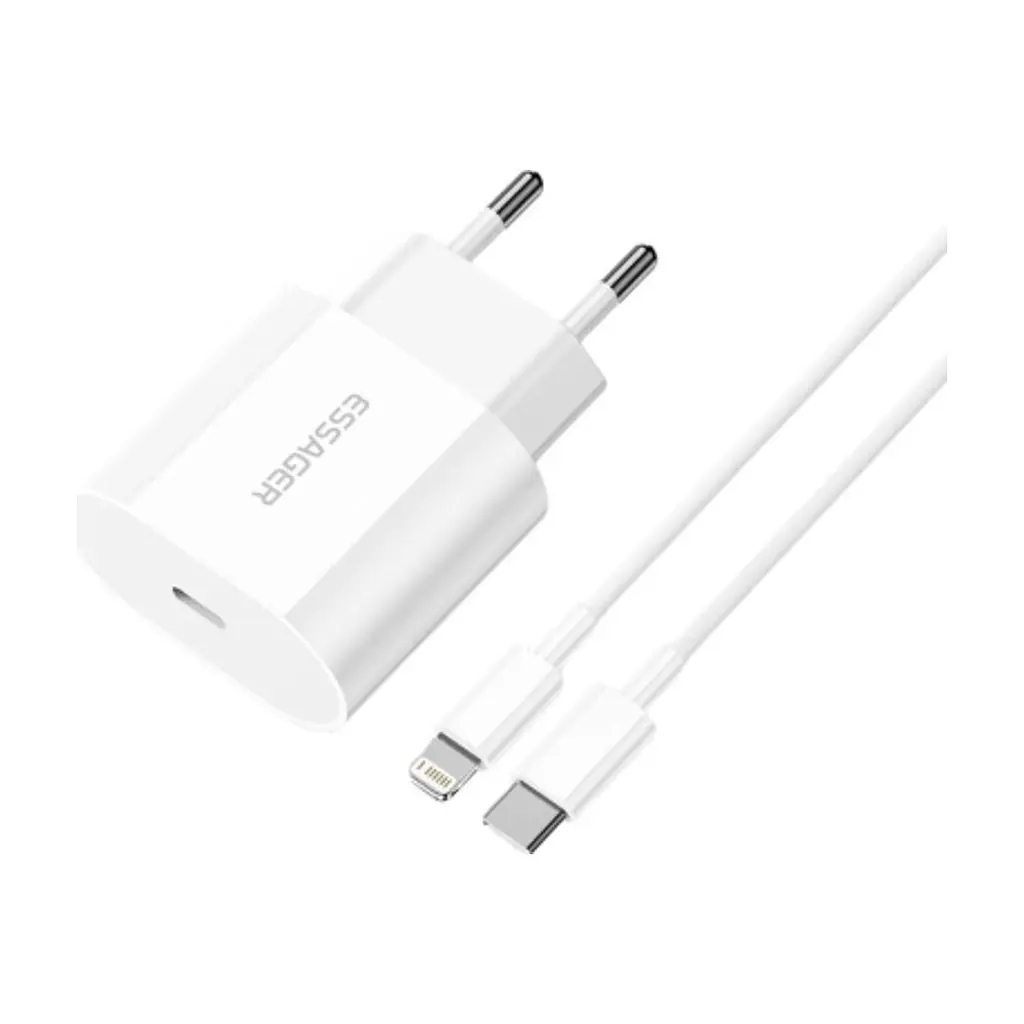 Зарядное устройство Essager USB-C PD20W + cable USB-C to Lightning white (EFJB02-XBL02-T) - фото 7
