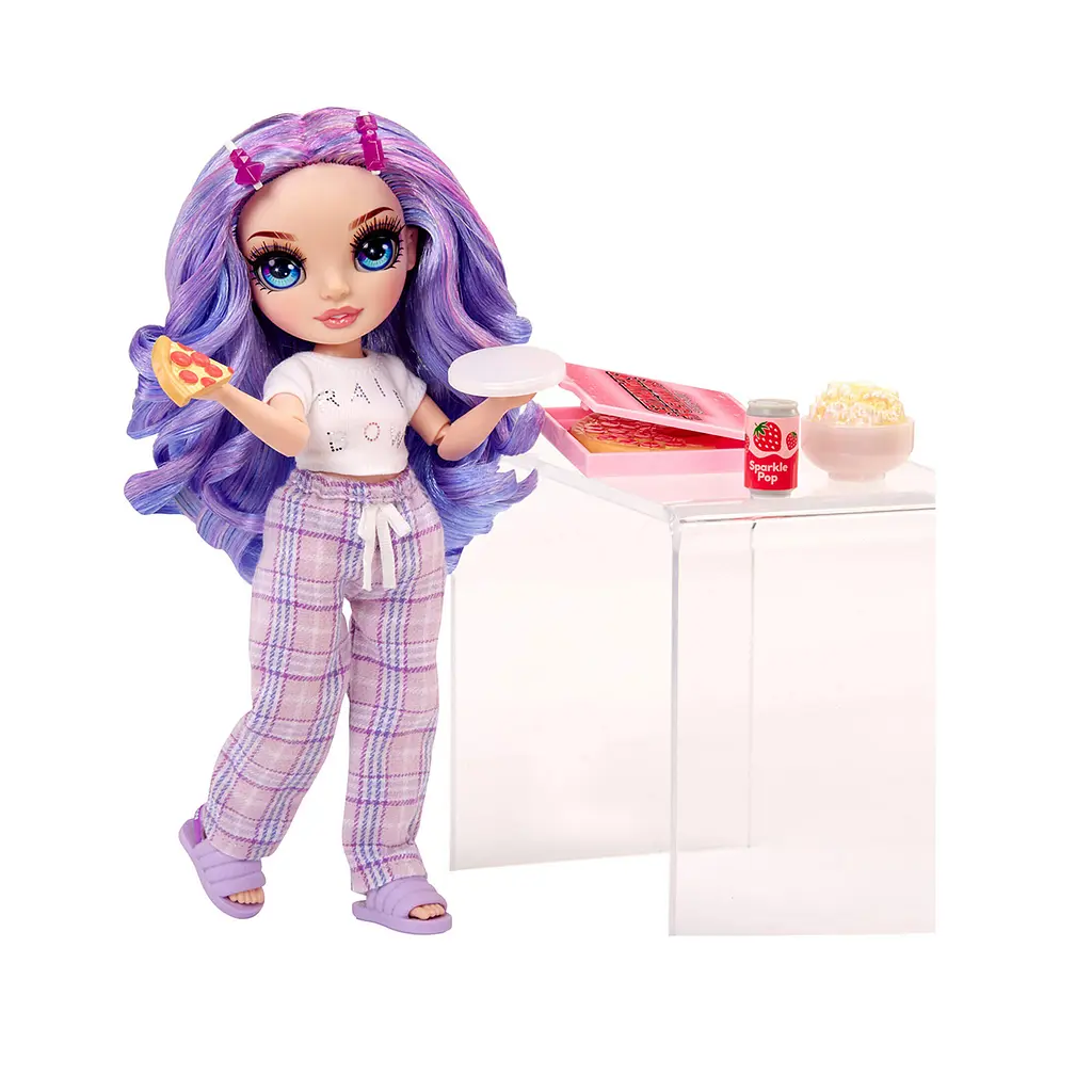Лялька Rainbow High Junior PJ Party Violet Willow з аксесуарами 23 см (503705) - фото 3