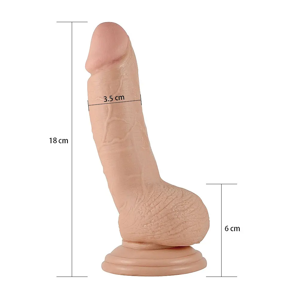Фалоімітатор LoveToy 7" Real Extreme 18 см тілесний - фото 4
