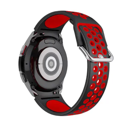 Ремешок для Samsung Galaxy Watch 4 40mm - черно-красный ширина крепления 20мм силикон перфорация размер L Watchbands Uniq (WB00S4GALAXYUNIQ1440) - фото 2