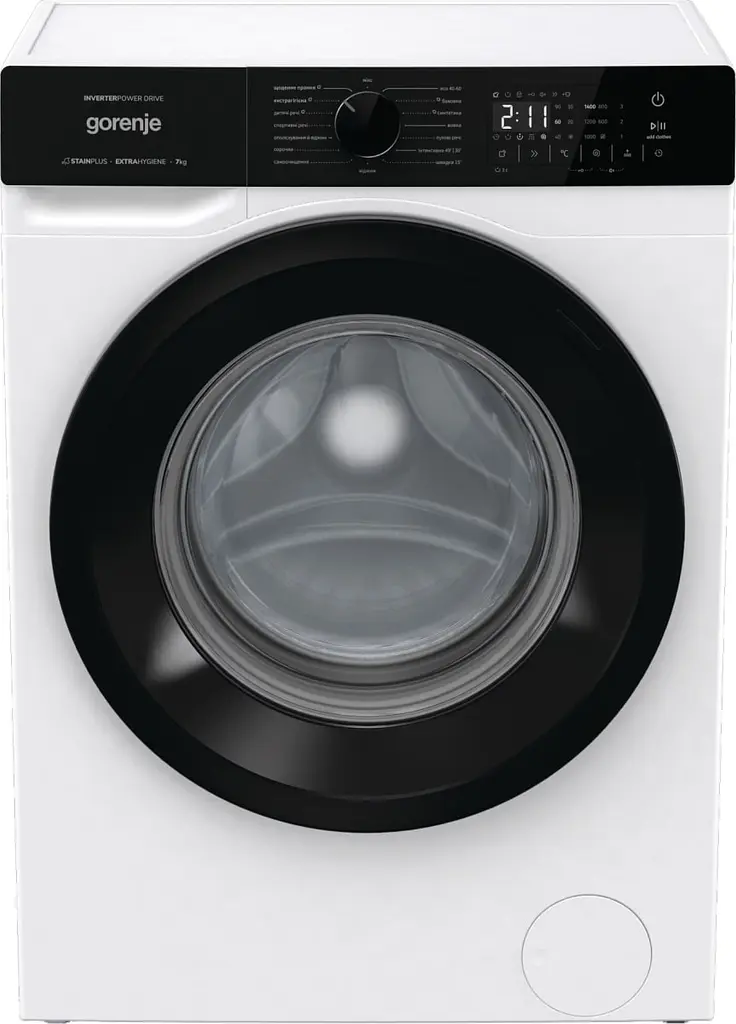 Пральна машина Gorenje фронтальна 7 кг 1400 A+++ 47 см дисплей пар інвертор білий - фото 2