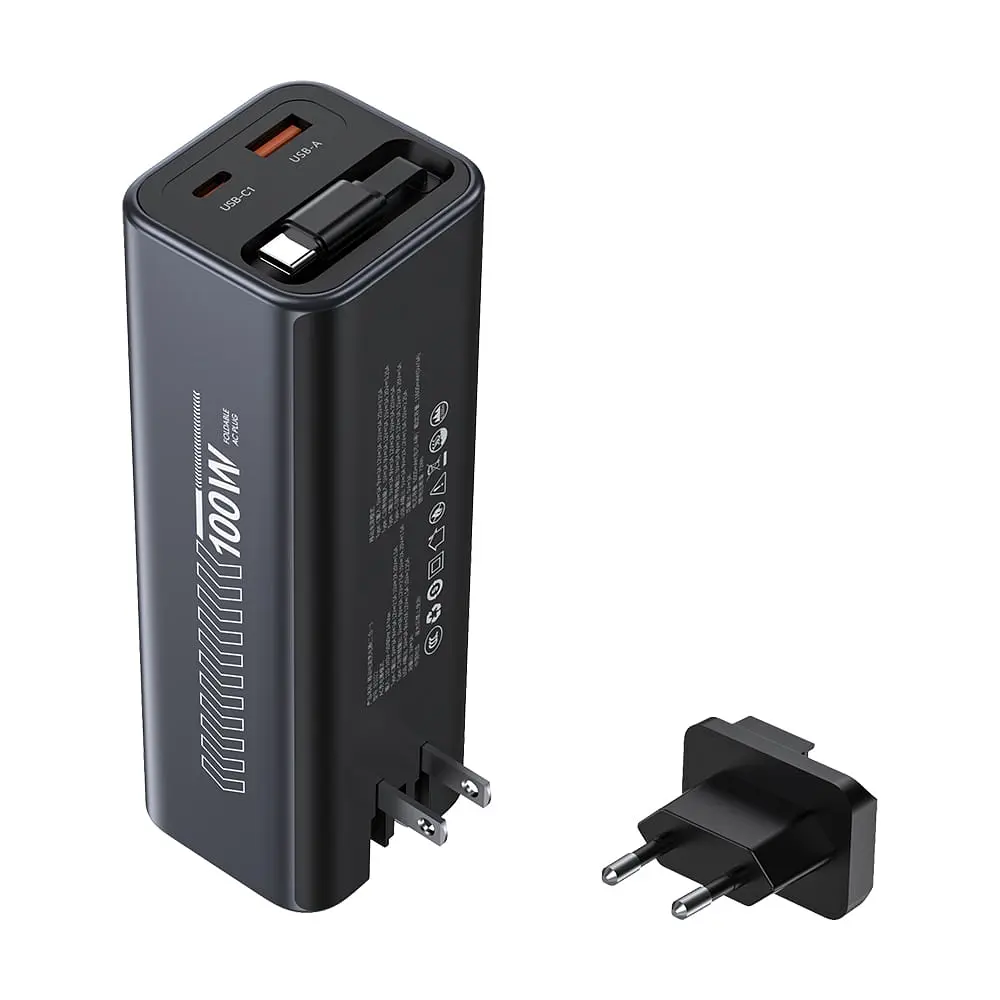 Повербанк 20000mAh Choetech B1012 Grey 100W з EU адаптером QC3.0 PD3.0, вбудований кабель (43-00164) - фото 2