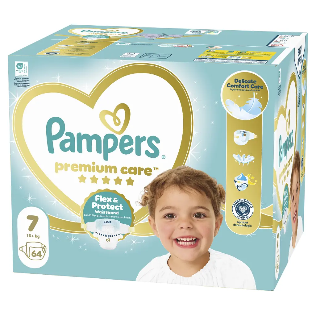 Підгузки Pampers Premium Care Розмір 7 15+ кг 64 шт (8006530260145) - фото 2