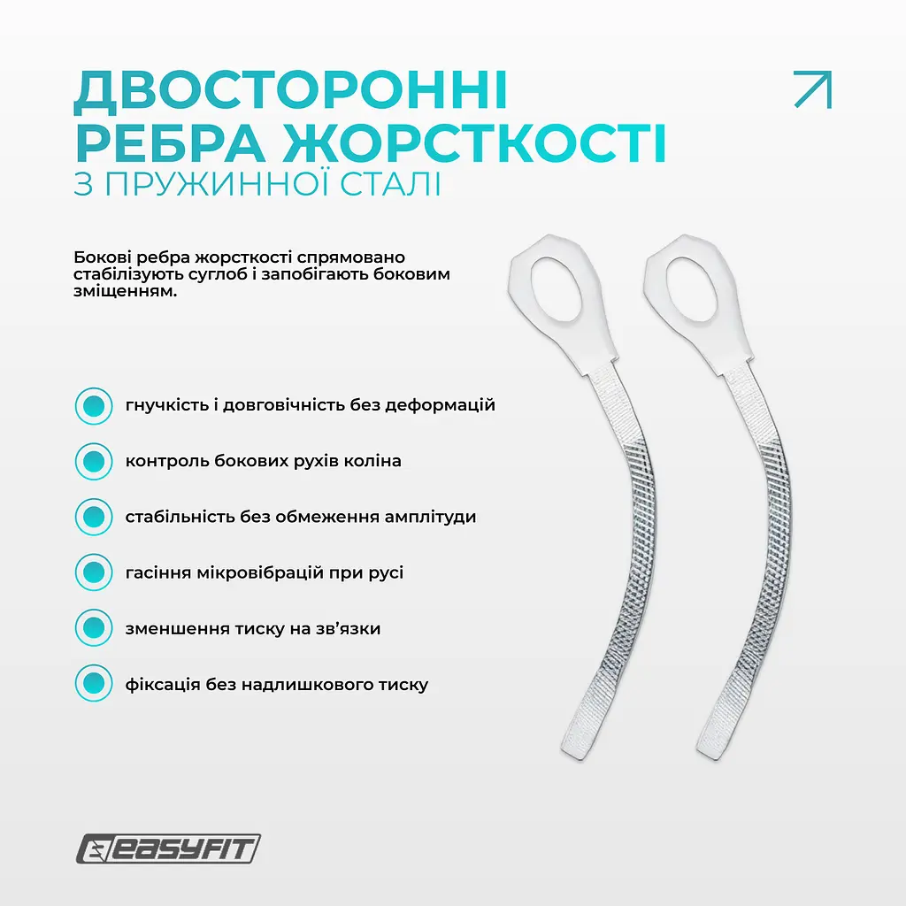 Бандаж (фіксатор) колінного суглоба з ребрами жорсткості та силіконовою вставкою. Розмір M - фото 4