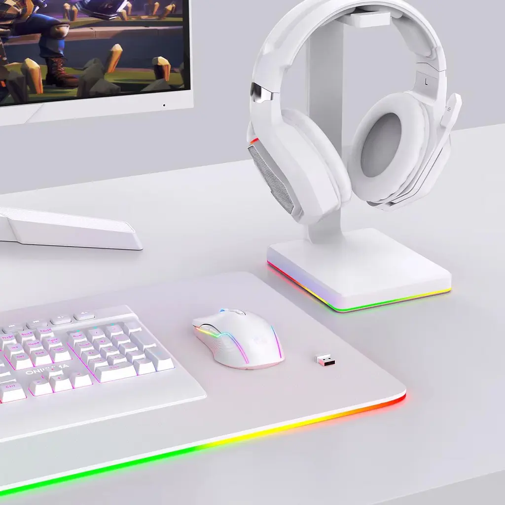 Компьютерная мышка Onikuma беспроводная игровая C105 с RGB подсветкой 2.4GHz 600-3600 DPI 7 кнопок бесшумная для ПК и ноутбука белая - фото 8