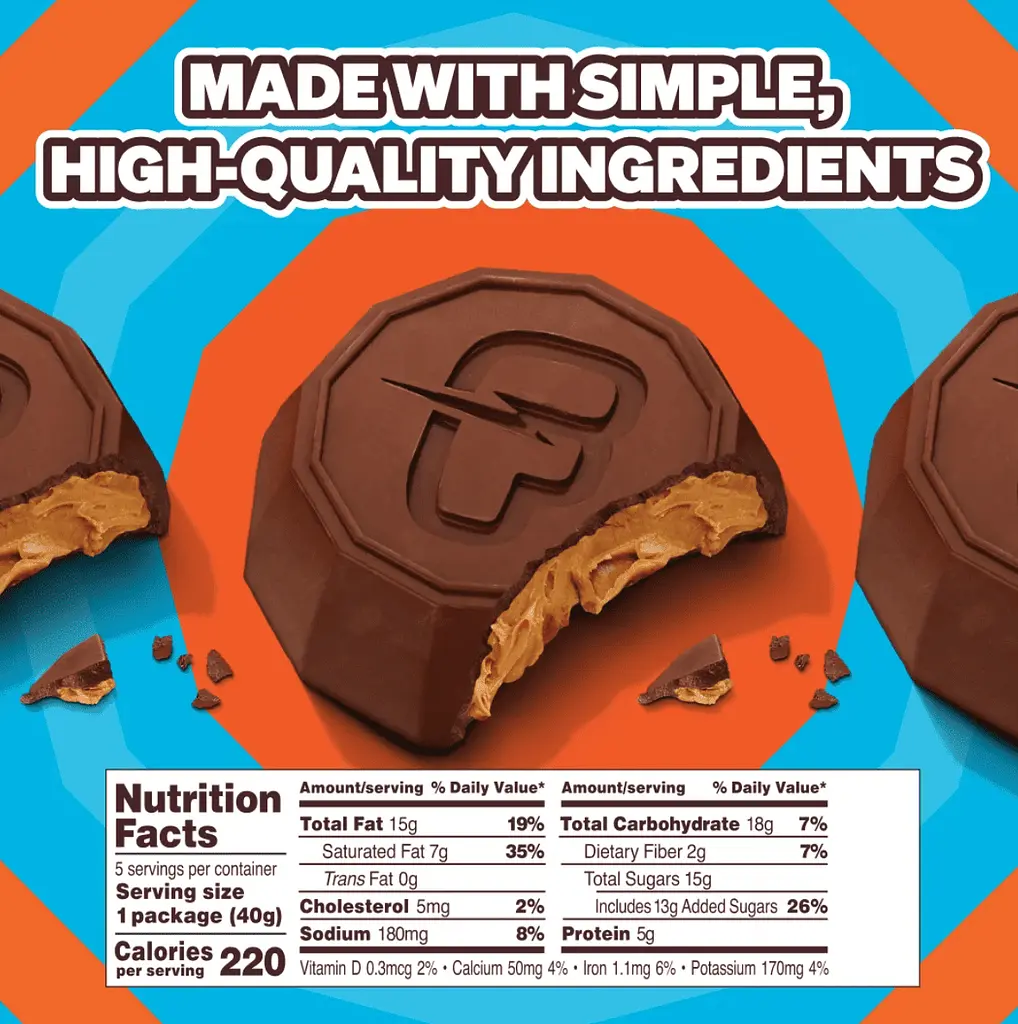 Шоколадні батончики Feastables MrBeast Peanut Butter Cups 5 шт х 40 г - фото 7