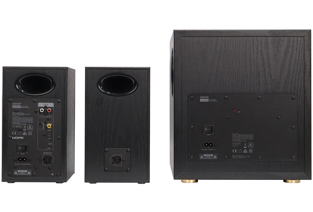 Активні колонки 2.1 Edifier S-355-DB 150W Sub Hi-Res, HDMI, Optical, Coax, Type-C, Bluetooth Black - фото 4