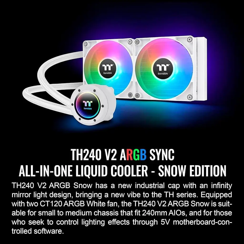 СВО Thermaltake TH240 V2 ARGB Sync Snow Edition (CL-W364-PL12SW-A) - фото 10