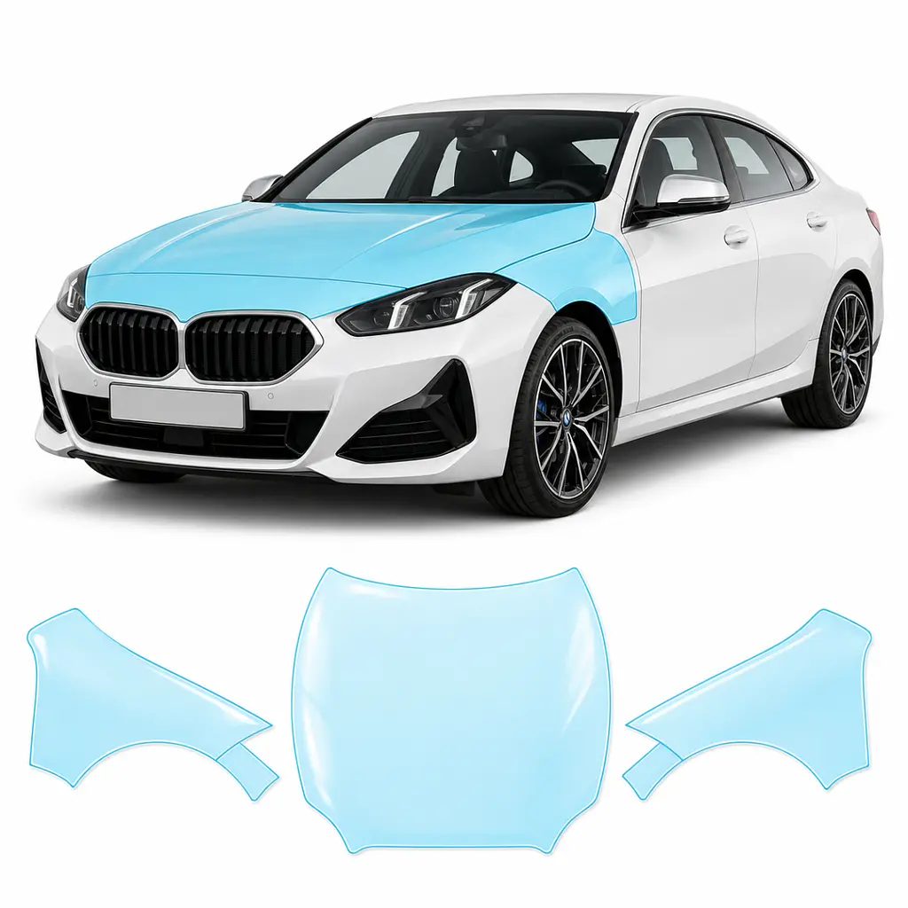 Антигравійна захисна бронеплівка за лекалами для BMW 2 Series Gran Coupe F74 2025- капот і передні крила