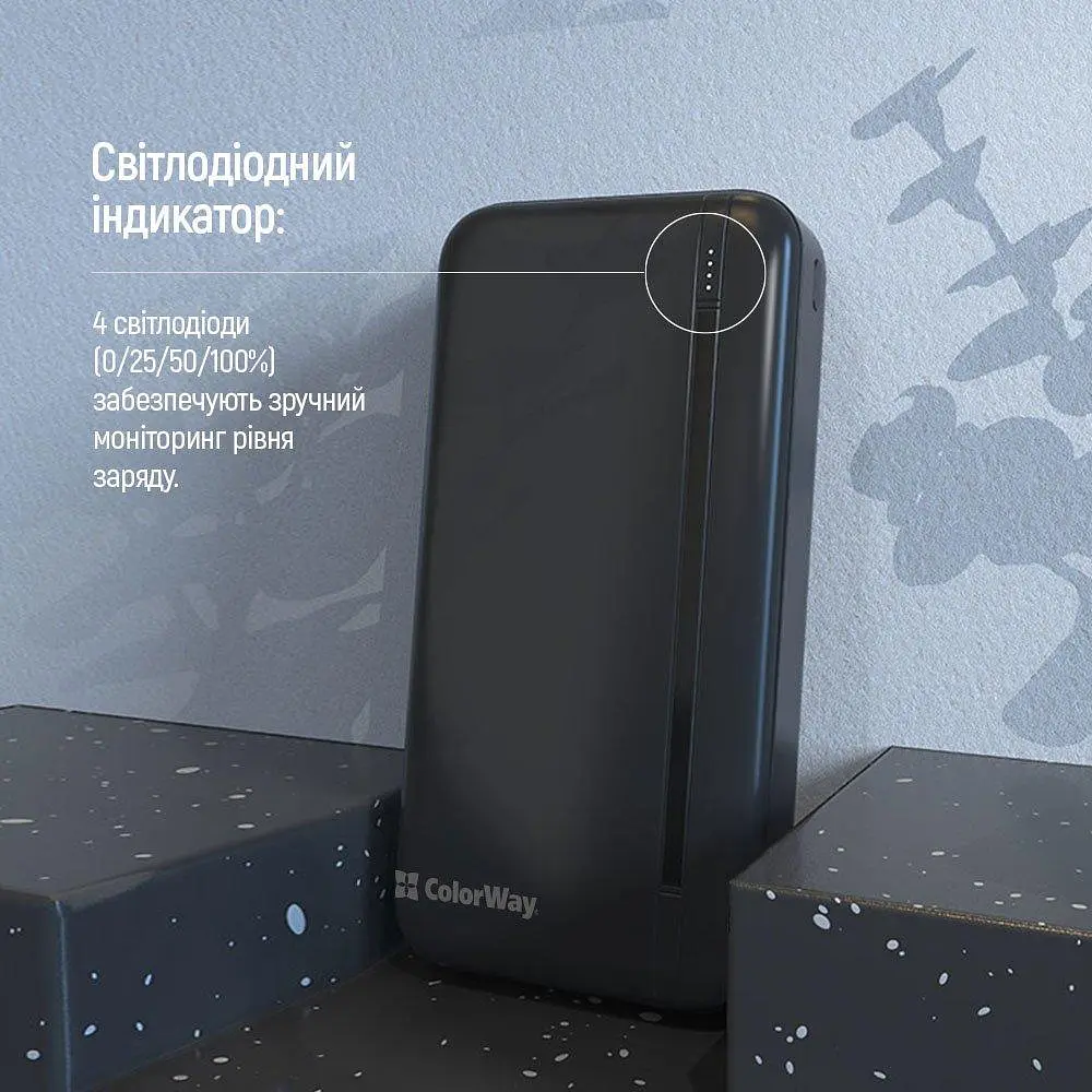 Універсальна мобільна батарея ColorWay Portable Charger 20000mAh Чорний (CW-PB200LPB4BK-PD) - фото 10