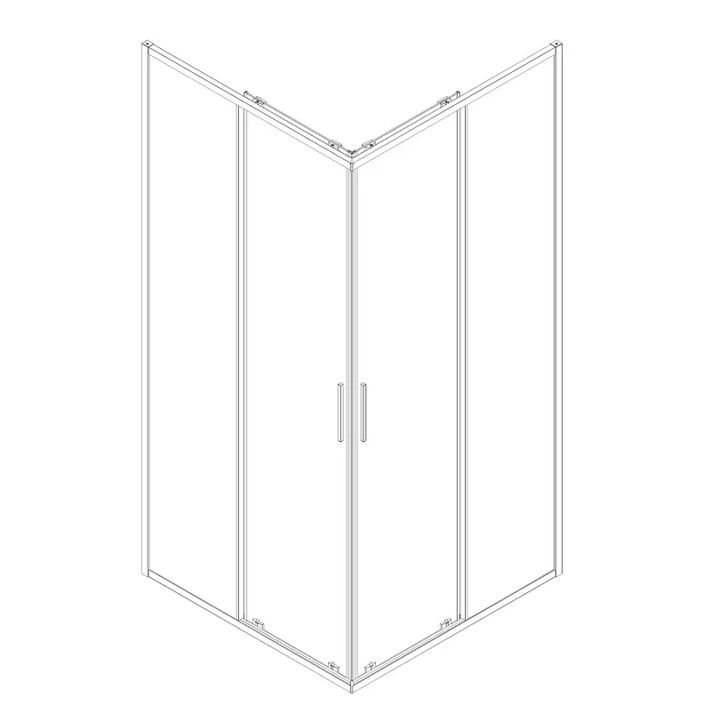 Душова кабіна без піддону Koer Sr SC10-90x90x195-TR-12 прозоре скло Easy Clean 6мм, матове золото KR5943, Золотий, прозорий, золотий - фото 8