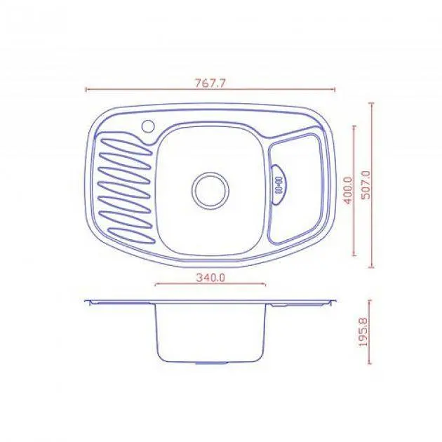 Мийка кухонна Kraft 7851 D Decor врізна 767х507х180 мм 0,8 мм 30412 - фото 2