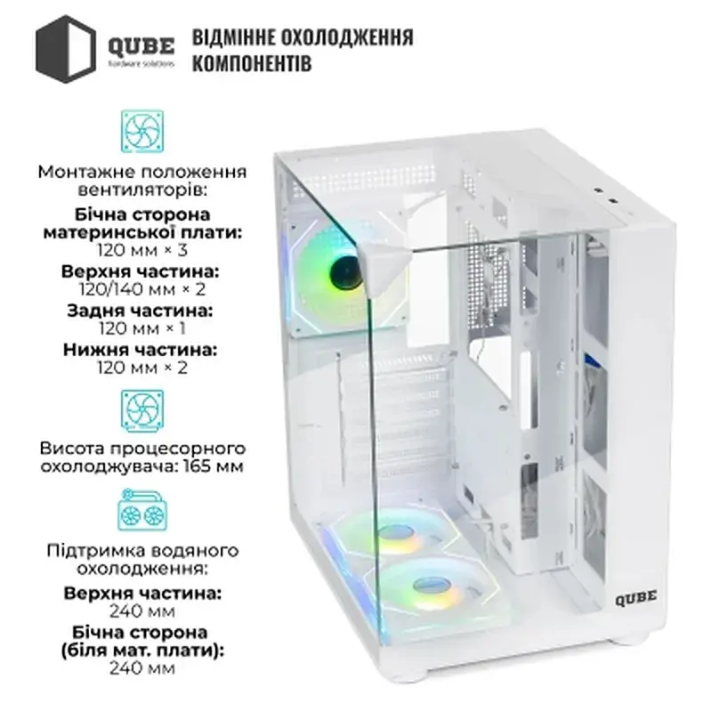 Корпус для ПК Qube AQUARIUM_GWNU3 - фото 4