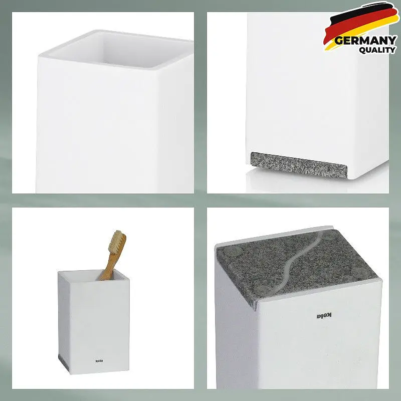 Стакан для зубних щіток KELA Cube білий 7х7х11 см (23692) - фото 3