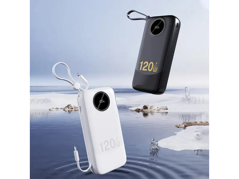 Зовнішній акумулятор (Power Bank) Dudao 20000mAh K13 Pro 22,5W PD,QC USB-A,USB-C In/Out,with built-in USB-C/Lightning cables Black (6977196680276) - фото 4