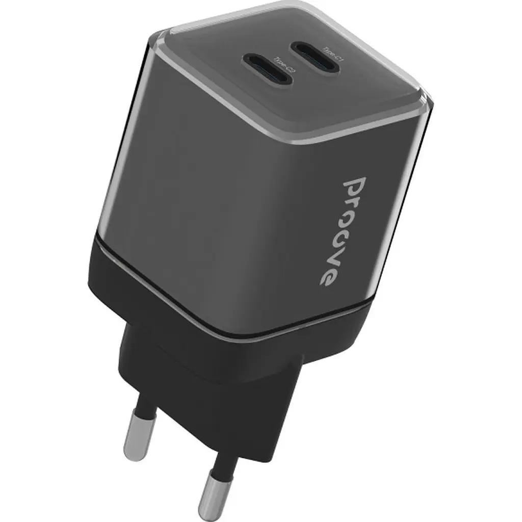 Зарядний адаптер - блок Proove Pure GaN Max 67W (Type-C + Type-C) WCPU67022201 чорний