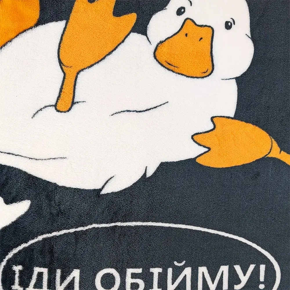 Плед Love You Гуси флісовий 150x200 см чорний (8184) - фото 5