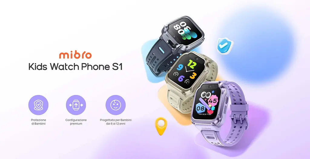 Дитячий годинник-телефон Mibro S1, 1.68", 360x390, GPS, 8MP+5MP, 900мА·рік, 2АТM, пісочно-золотий - фото 4
