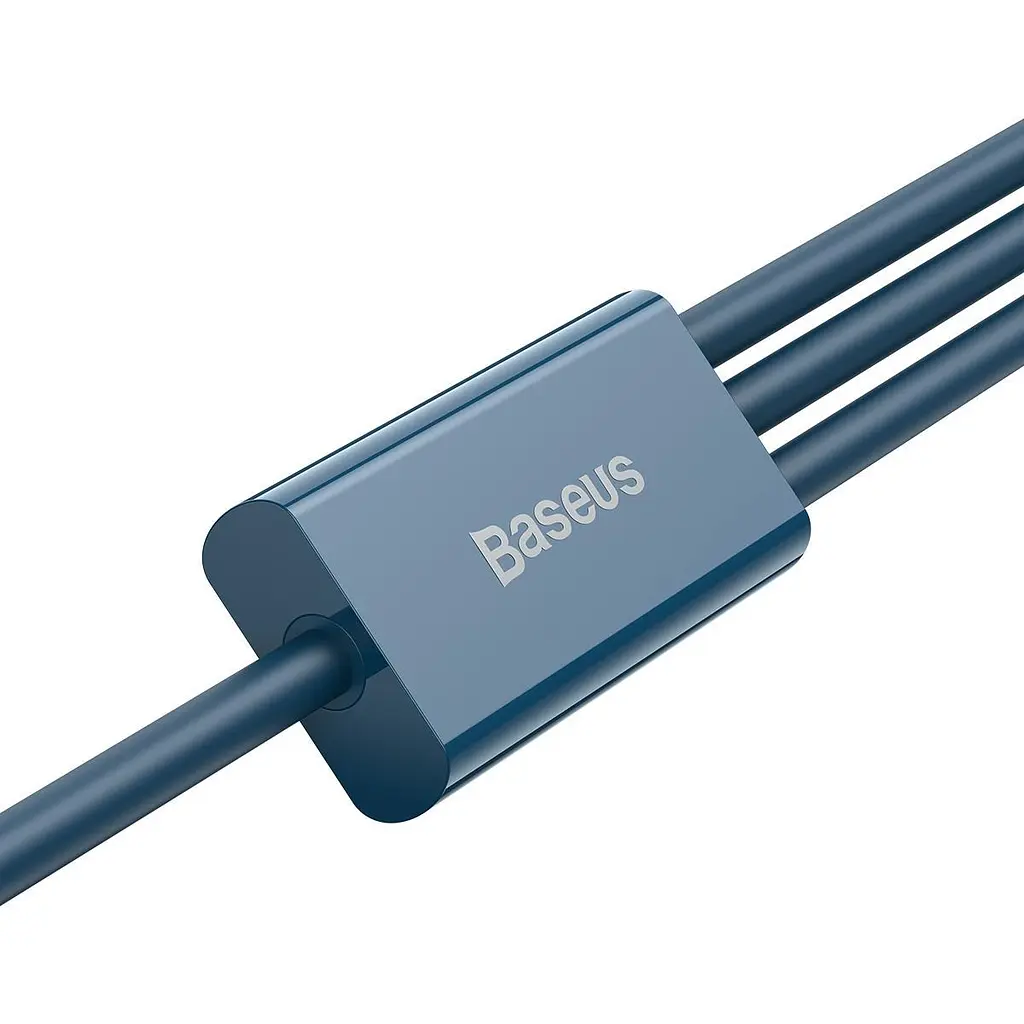 Кабель Baseus Superior Series Fast Charging Data Cable USB to M+L+C 3.5A 1.5m Blue (CAMLTYS-03) - фото 4