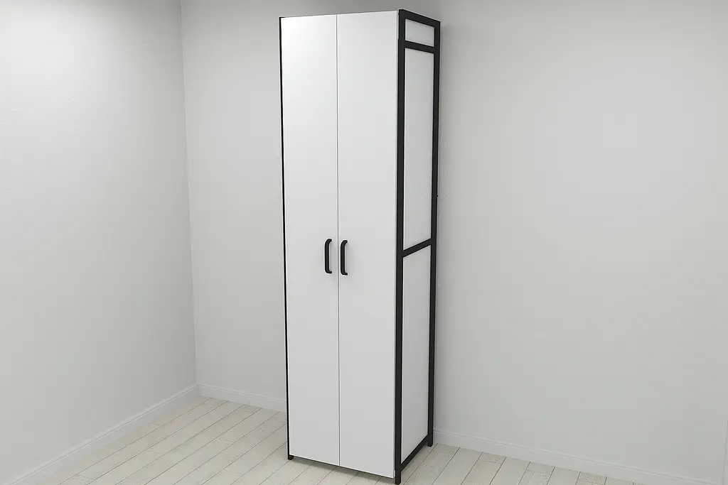 Шафа Гардероб Уні секція 6 серії Конект Ferrum-decor 220x60x50см Чорний метал ДСП Білий 16 мм (FRD-104571) - фото 6