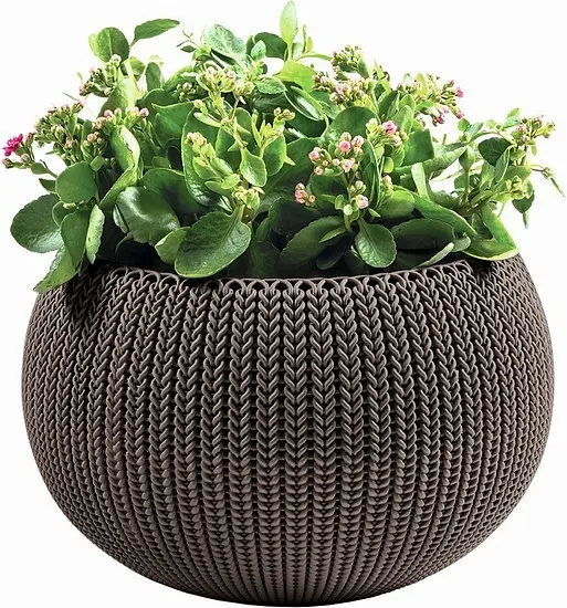 Подвесной горшок из кашпо для цветов Keter Cozies S с цепочкой коричневый 3.2 л - фото 2