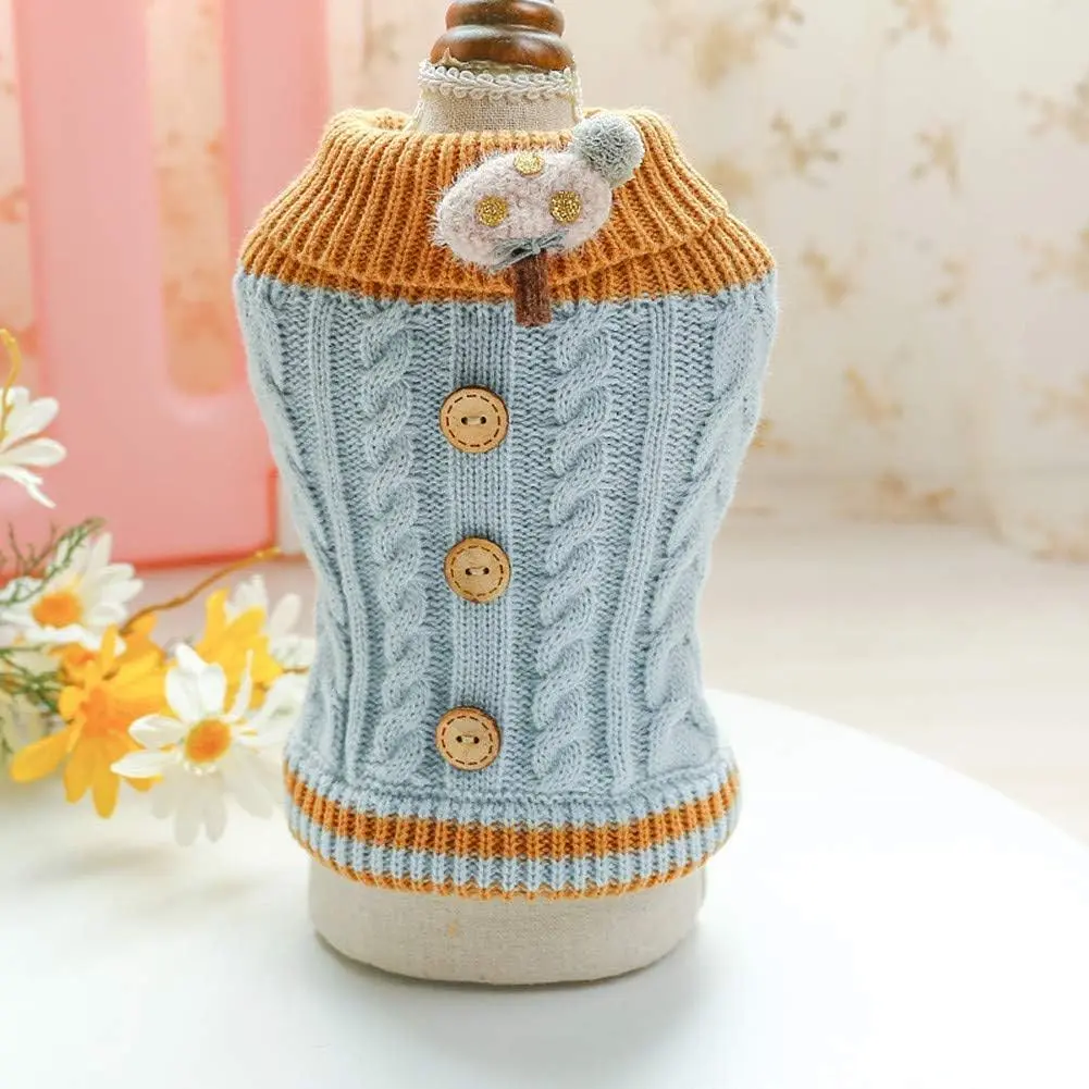 В'язаний светр Derby Classic Dog Winter Sweater Blue для собак, котів і цуценят, XL Блакитний - фото 2