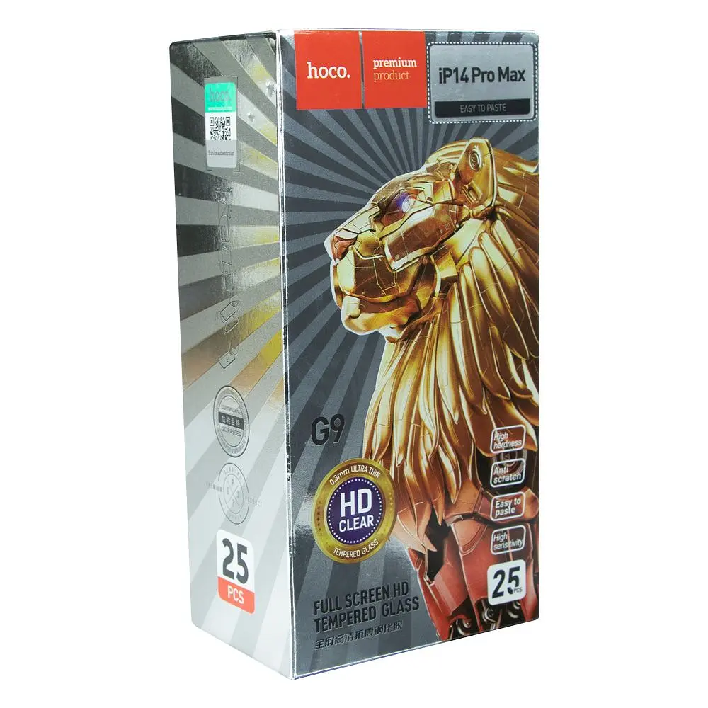 Захисне скло Hoco G9 Full Screen HD tempered Glass Apple iPhone 14 Pro Max 25 шт Black (29028_2067713) - фото 2