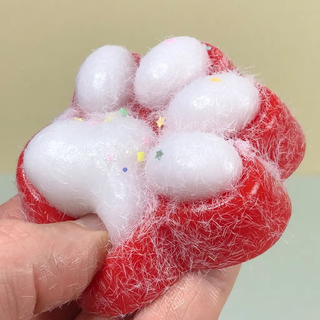 Сквіш антістрес UFT Squish Cat Paw Fluffy 7 Пухнаста лапка Red  - фото 6