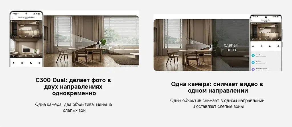 IP камера подвійна Xiaomi Smart Camera C300 Double MJSXJ22CM/BHR8743CN - фото 9