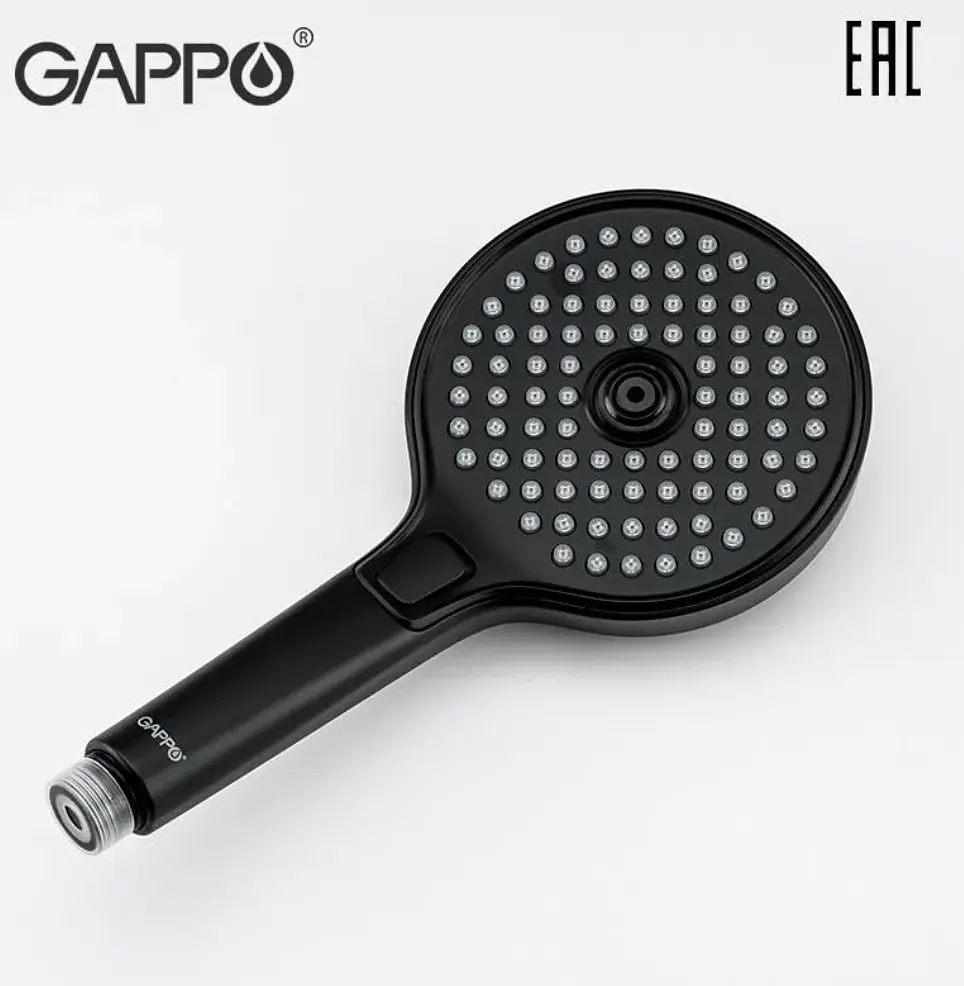 Душова лійка, 3-режим, чорний Gappo G004, Чорний матовий - фото 5