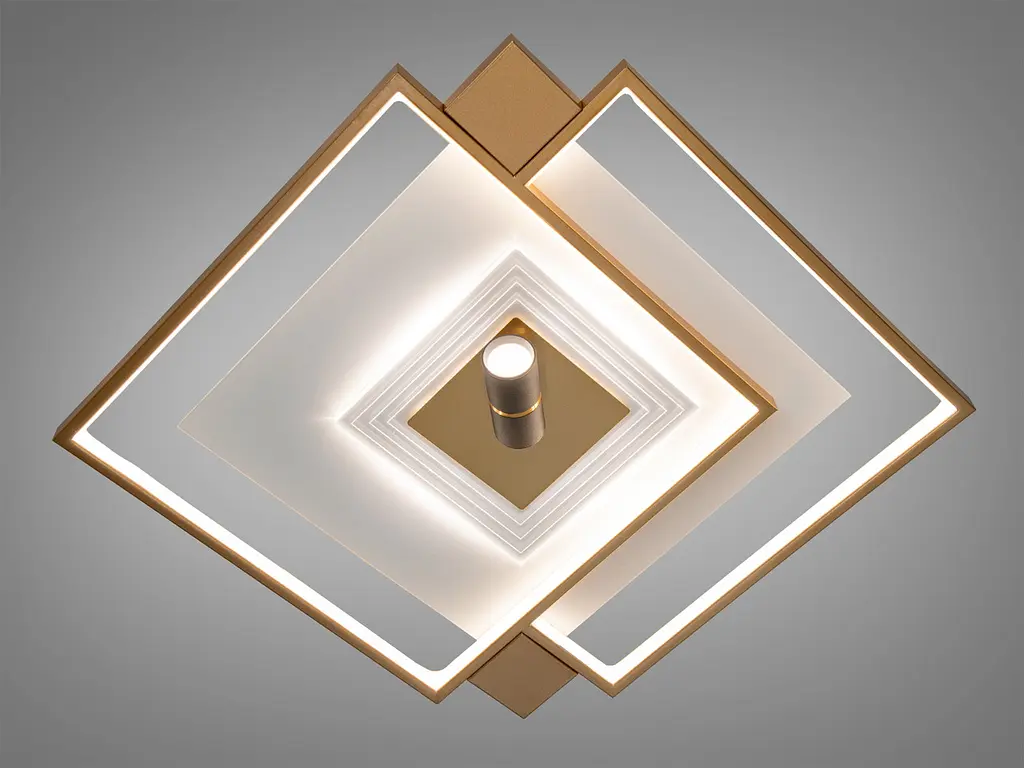 Сучасна LED люстра Diasha 5533WH+G dimmer біло-золота 70W з поворотним механізмом - фото 4