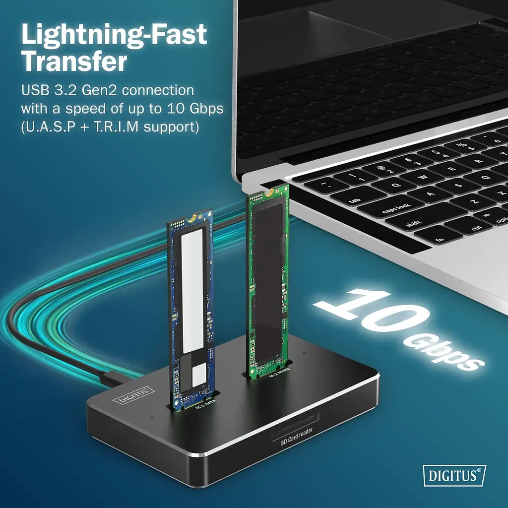 Док-станція DIGITUS USB-C 2xSATA SSD/SD - фото 8