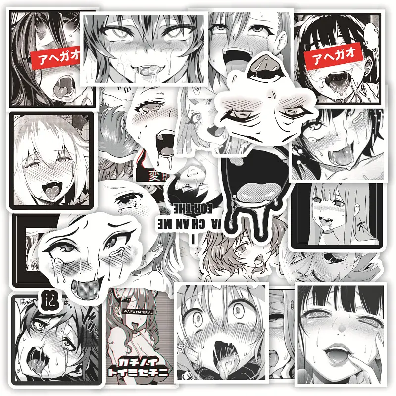 Стікерпак Набір наклейок GeekLand Ахегао Ahegao 50 штук - фото 2