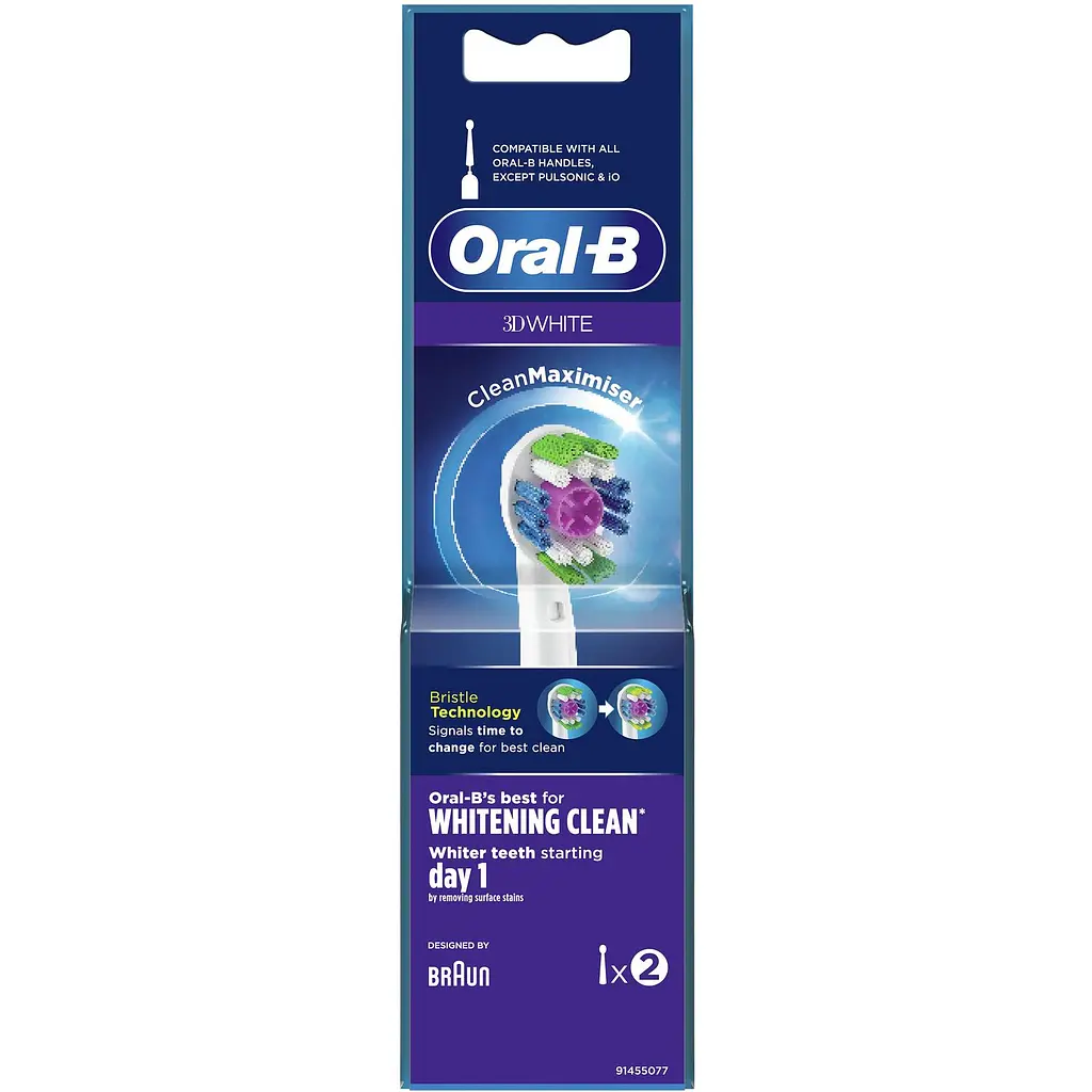 Насадки для електричної зубної щітки Oral-B 3D White CleanMaximiser 2 шт. - фото 2
