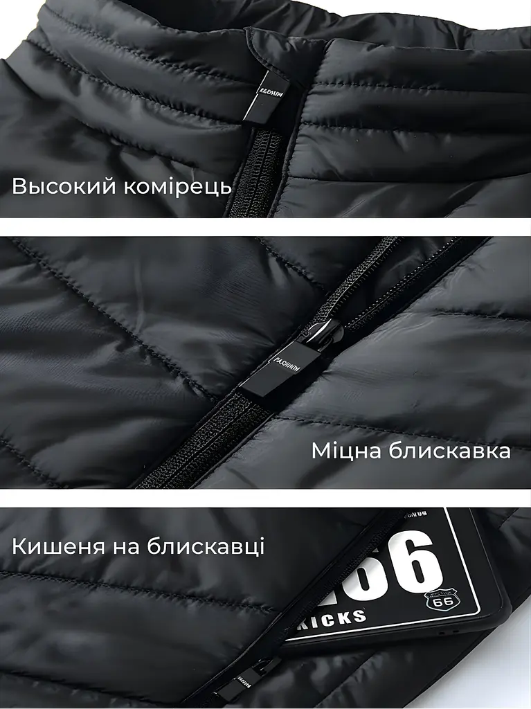 Термо жилет з активним підігрівом від Power Bank USB, з ефектом «теплого кокона», 3 температурних режими, розмір XL, Чорний - фото 7