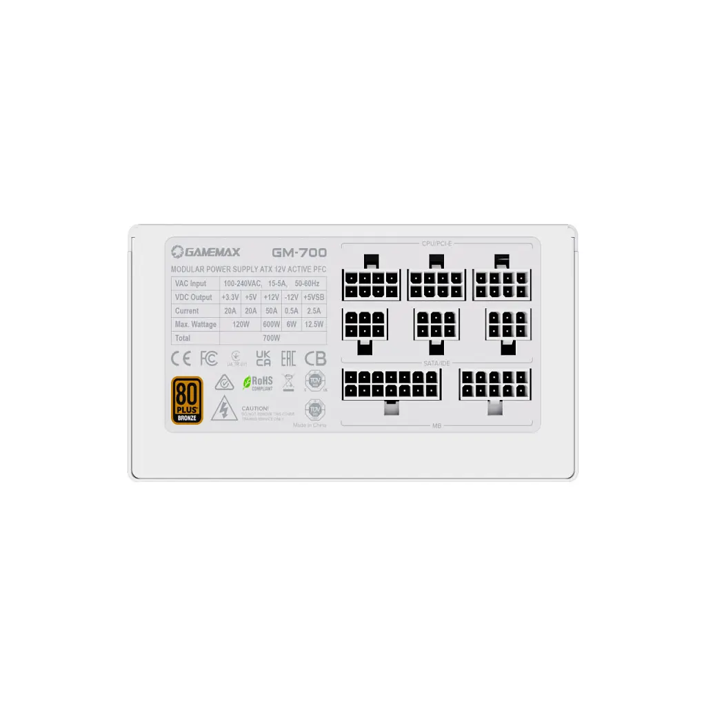 Блок питания Gamemax 700W (GM-700 Modular white) - фото 8