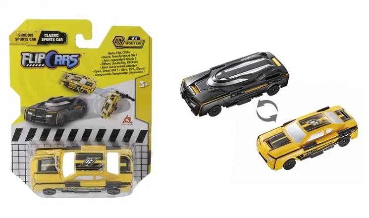 Машинка-трансформер Flip Cars Чорний спорткар і Класичний спорткар, 2 в 1, 8 см (EU463875B-04) - фото 3